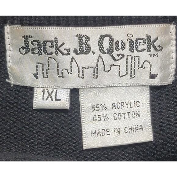 Jack B Quick Black Pink Blue Yellow Button Up Cardigan Sweater 1XL Lightweight - Picture 4 of 5